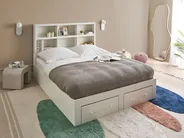 Bed with Storage Drawers TARARE White 160 x 200 cm (EU King Size)_1033153