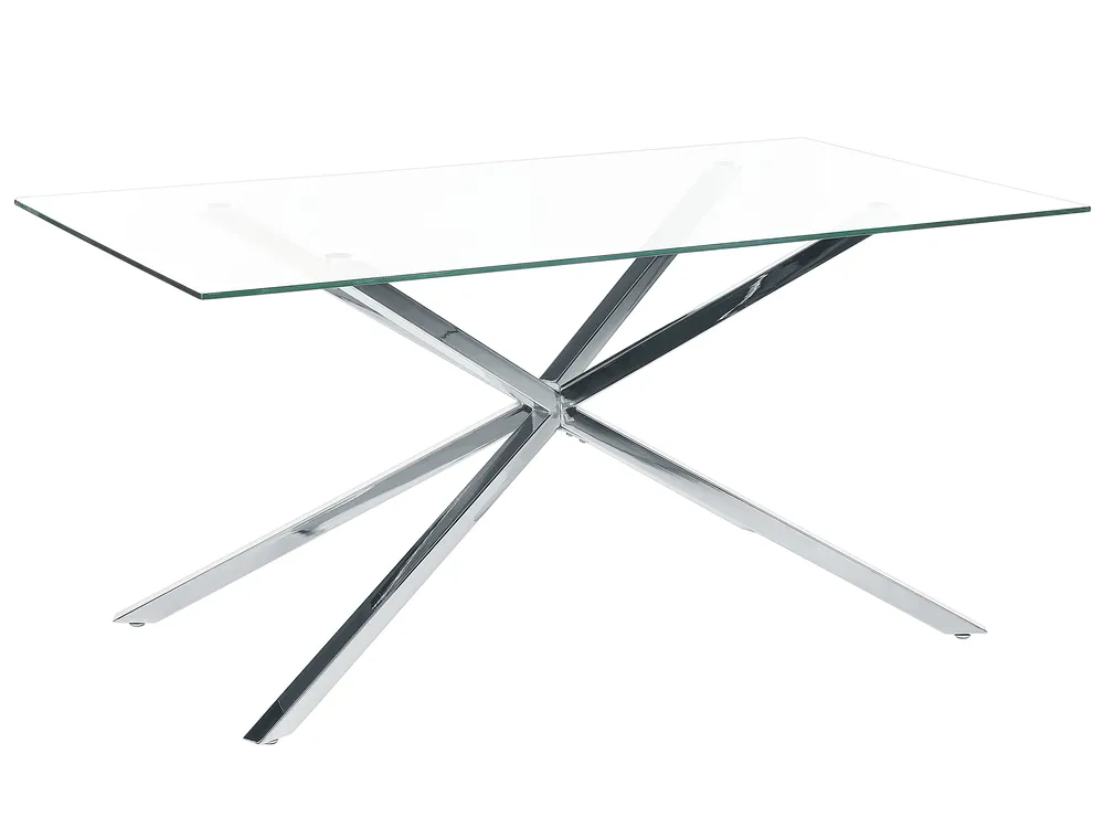 Esstisch CORA Silber 160 cm 90 cm Sicherheitsglas