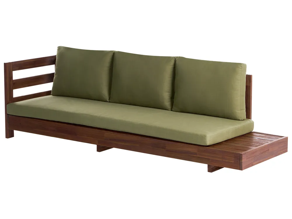 Garten Ecksofa 5-Sitzer MARETTIMO zertifiziertes Akazienholz Grün rechtsseitig_1081778