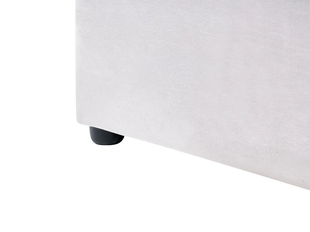 Bett mit Lattenrost Samtstoff LAVAUR 160 x 200 cm Cremeweiß_985291