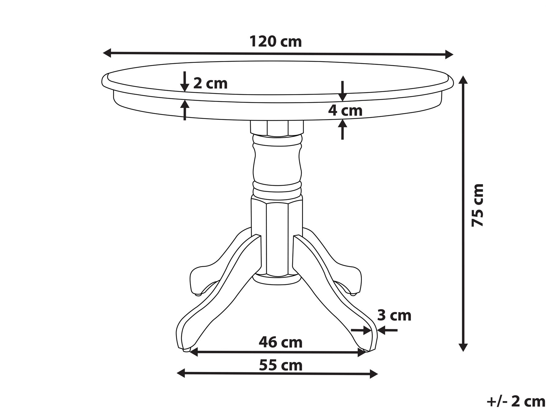 Dining Table AKRON White 120 cm 120 cm_927550
