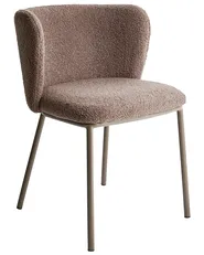 Set of 2 Dining Chairs MINA II Boucle Light Brown_954469