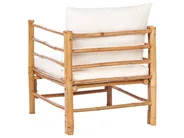 Lounge Set mit Tisch 4-Sitzer CERRETO Bambus Cremeweiß_909522