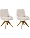 Esszimmerstuhl 2er Set drehbar DORRIS Stoff Hellbeige