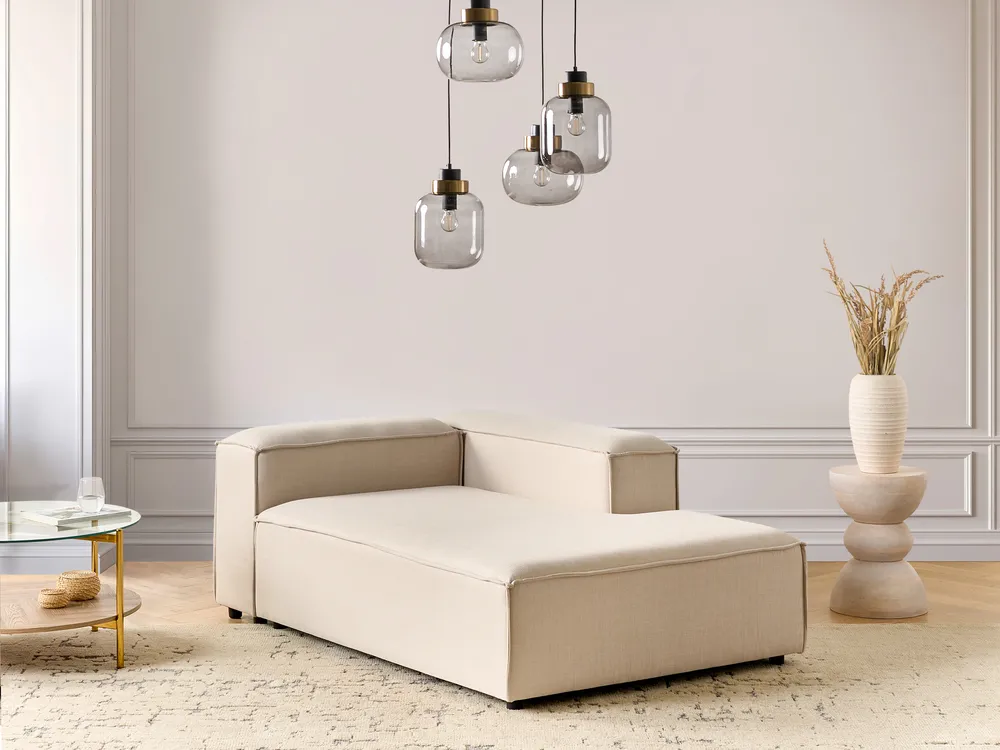 Linksseitige Chaiselongue ARDAL Stoff Beige