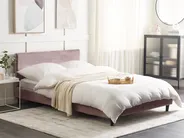 Bettrahmenbezug Samtstoff FITOU 140 x 200 cm Rosa_900401