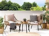 Bistro Set inkl. Kissen LAURETO Polyrattan Naturfarben