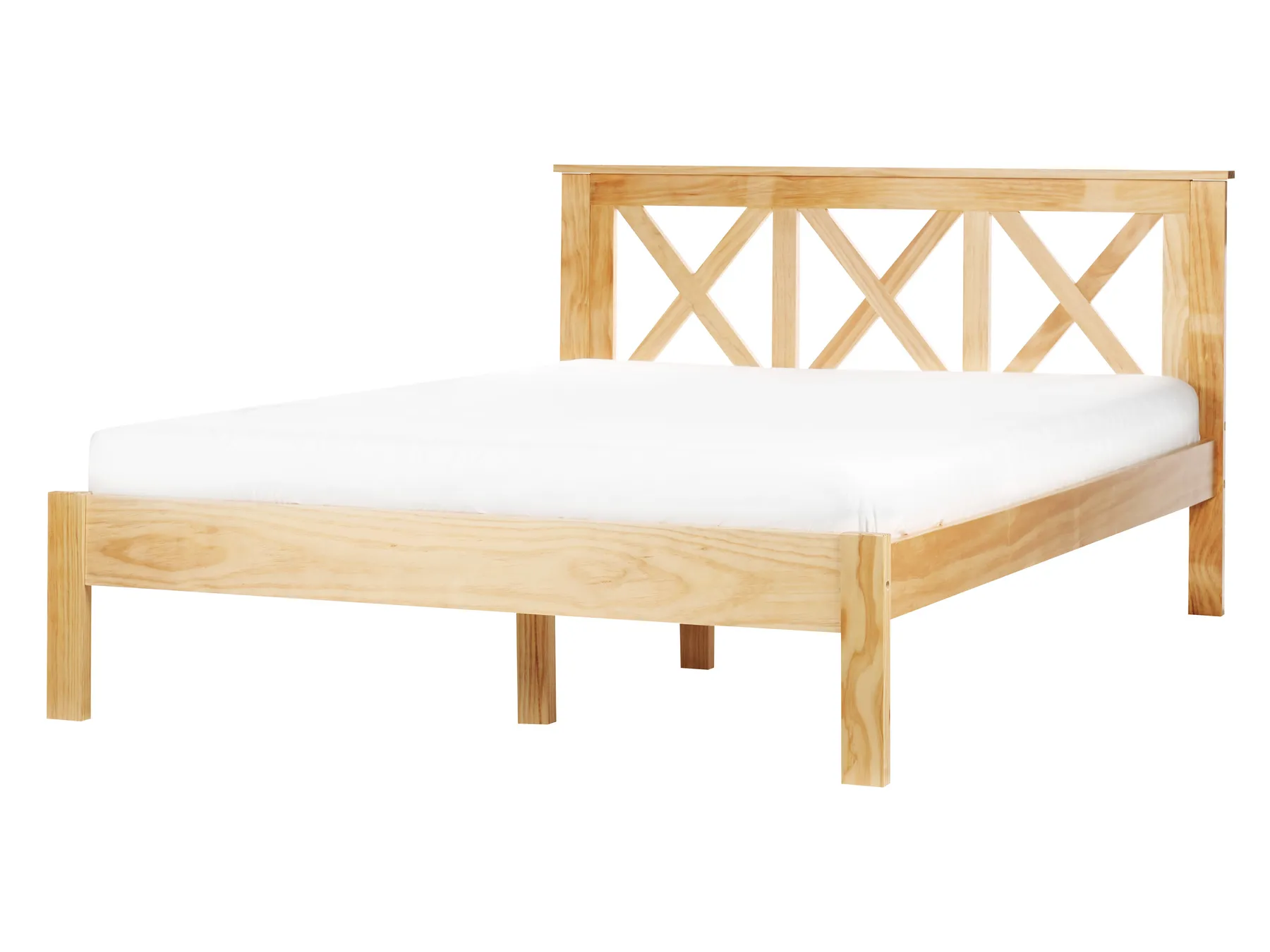 Bed Pine Wood TANNAY 140 x 200 cm (EU Double) Light Brown_930962