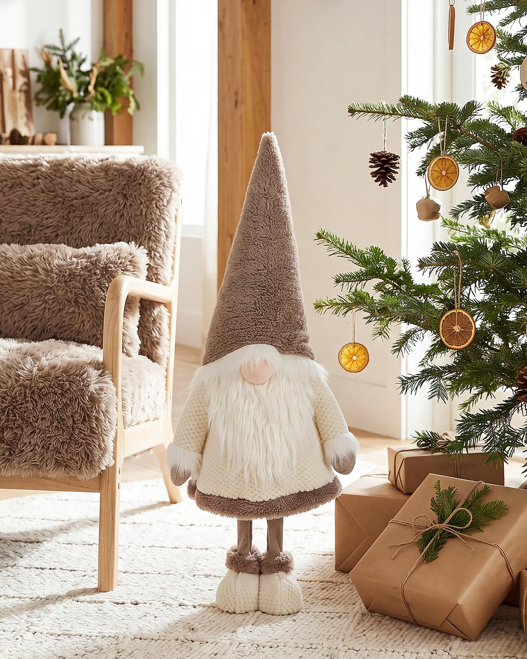 Weihnachtsdekoration AUTTI 98 cm Zwerg Braun_1174971