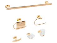 Badezimmerhalter Set 6-teilig TOCOPILLA mit Handtuchstangen und -haken Gold_989766