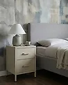 Nachttisch mit 2 Schubladen MALAVI Metall Hellbeige