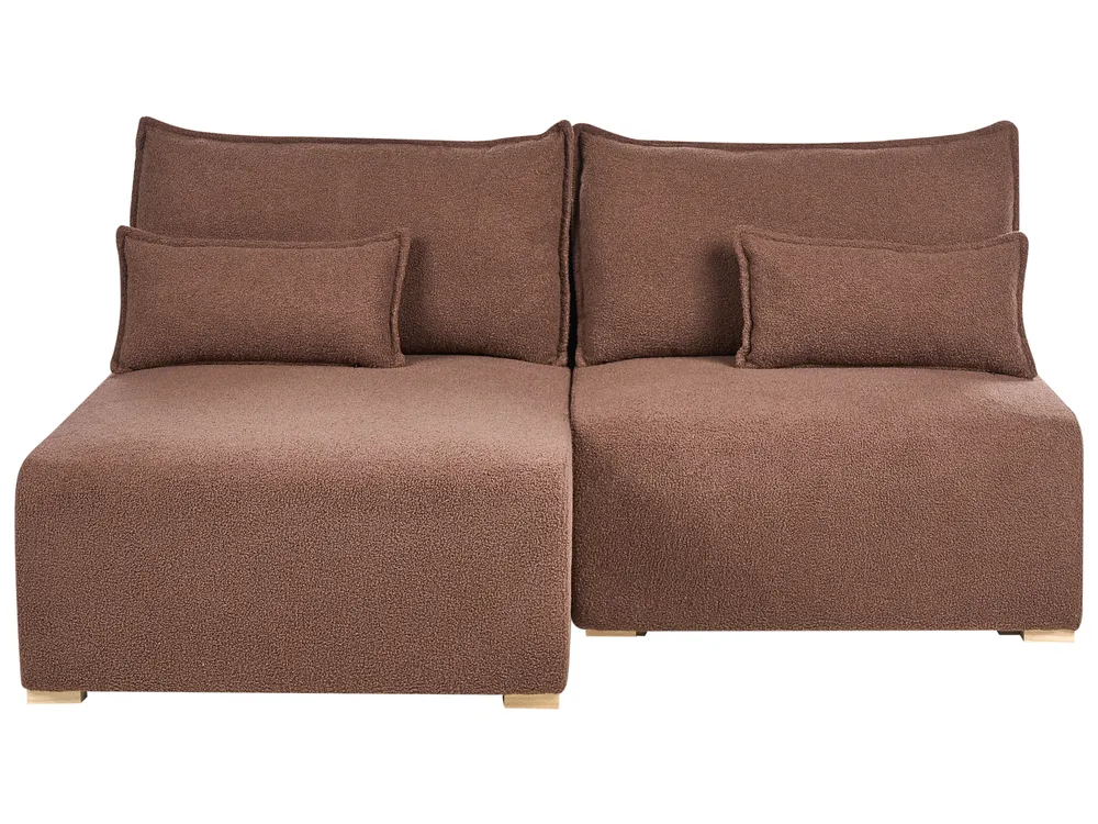 Modular Corner Sofa NERBO Boucle Brown Right Hand_1034376