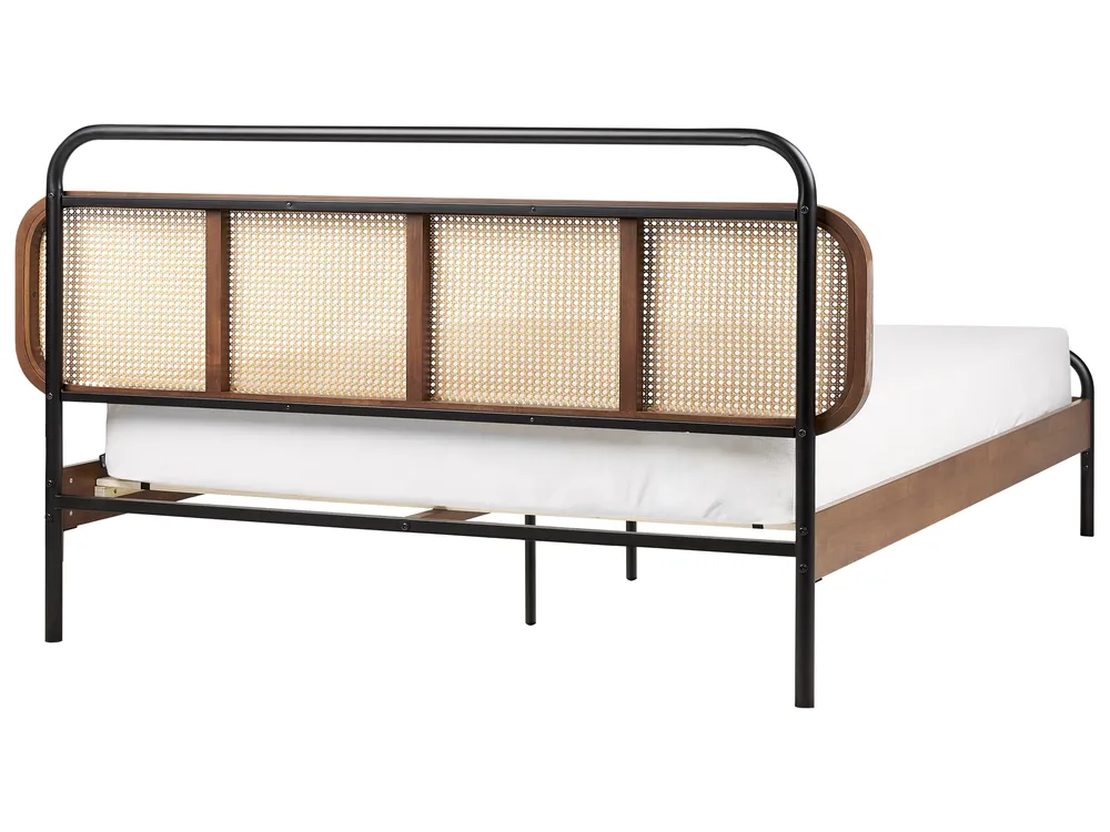 Bett mit Lattenrost Rattan BOUSSICOURT 180 x 200 cm Dunkelbraun_931144