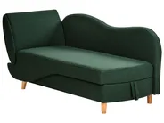 Linksseitige Chaiselongue MERI mit Stauraum Kunstleinen Grün_937757