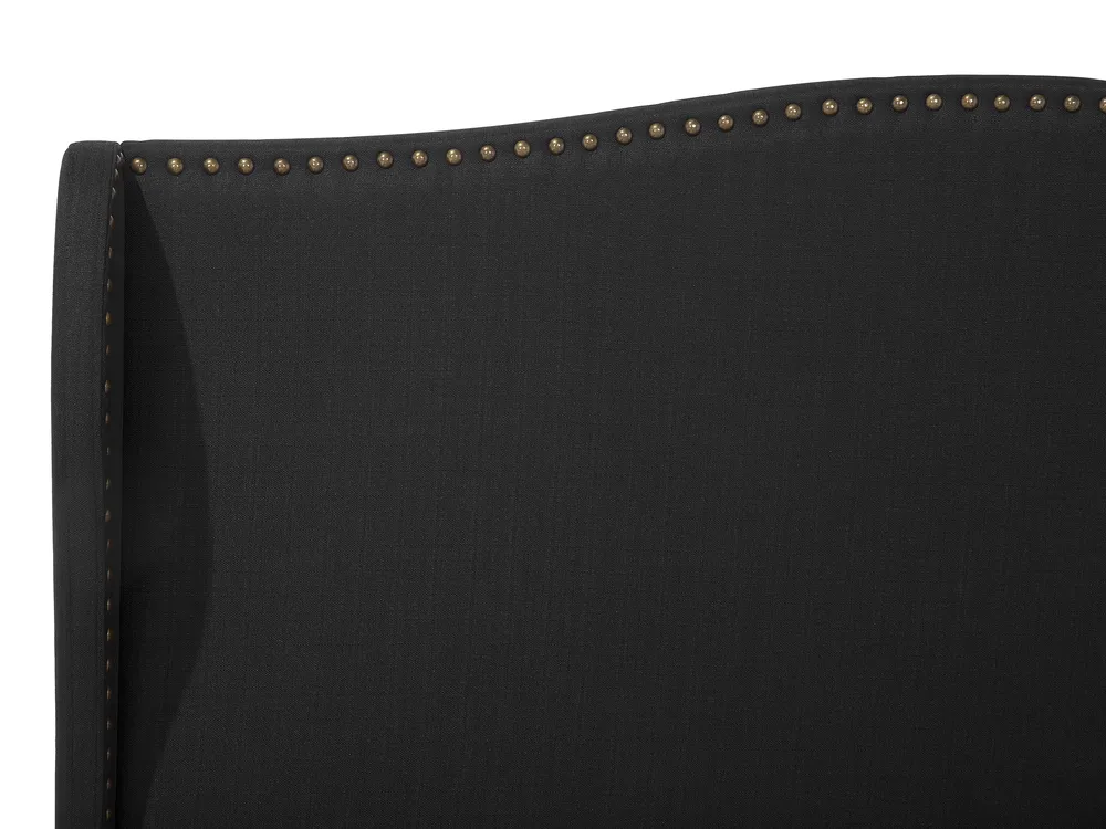 Bett mit Lattenrost Stoff COLMAR 180 x 200 cm Schwarz_703471