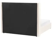 Bett mit Stauraum LUBBON Samtstoff Cremeweiß 160 x 200 cm_882147
