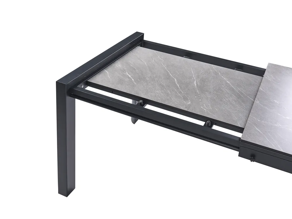 Ausziehbarer Gartentisch BINASCO 160/220 cm 90 cm Steinoptik Grau_1044743