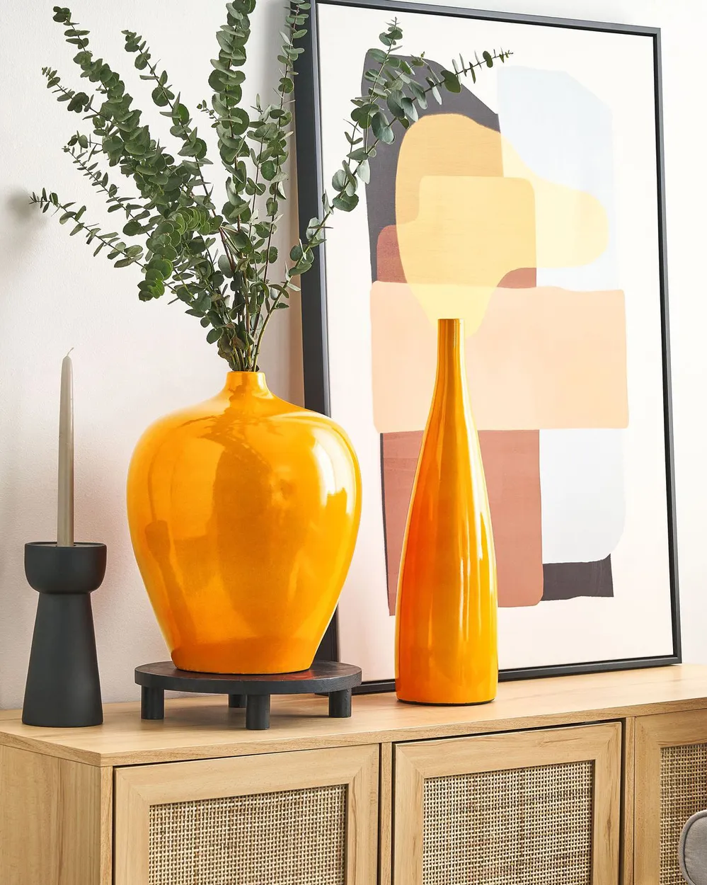 Blumenvase TERRASA 37 cm Keramik Orange