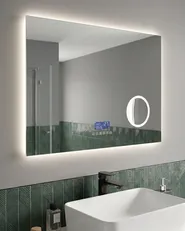 LED-Badezimmer-Spiegel MONTARON 80 cm 60 cm Silber_932220