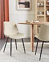 Esszimmerstuhl 2er Set DUBROVNIK Kunstleder Hellbeige