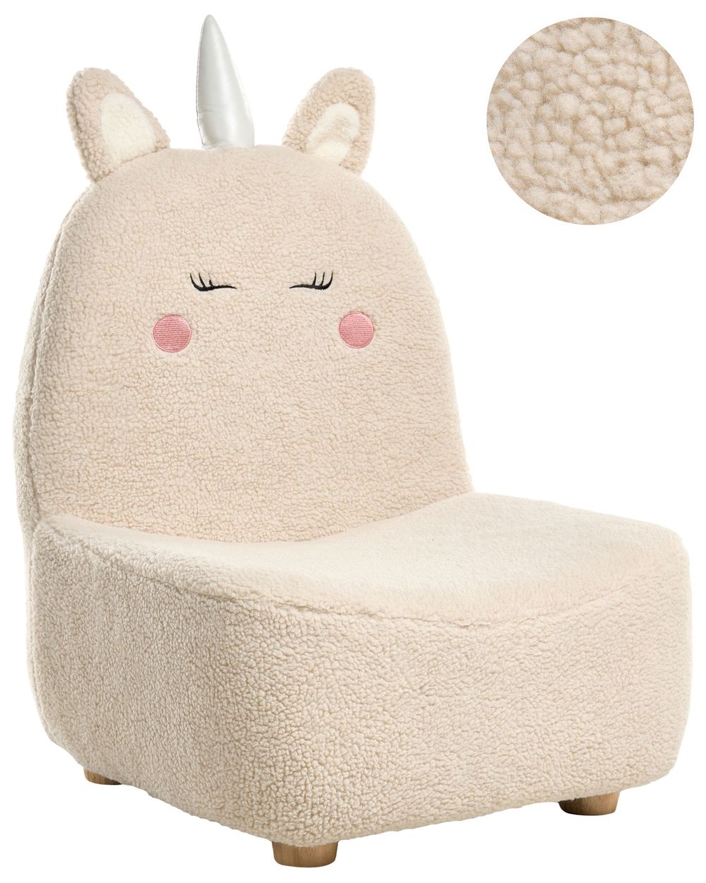 Kids Armchair Unicorn LULEA Boucle Light Beige