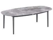 Garden Corner Sofa with Table 3 Seater LEFFE Metal Grey Right Hand_1045361
