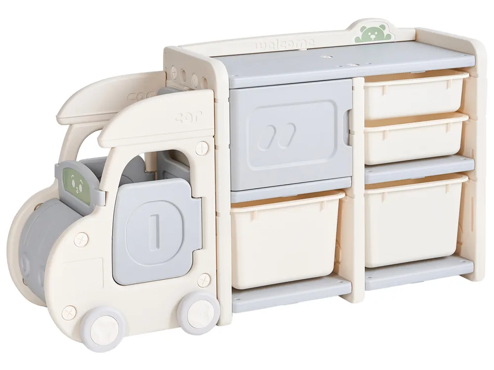 Spielzeugaufbewahrung BULLI Auto 67 cm Beige