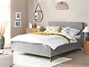 Bett mit Lattenrost Stoff VALOGNES 160 x 200 cm Hellgrau