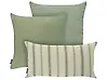 Gartenkissen 3er Set MANZANIT Streifenmuster 30 x 50 cm 45 x 45 cm Grün
