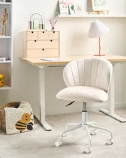Schreibtischstuhl CHEERFUL Samtstoff Cremeweiß_1024963