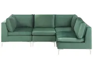 Modular Corner Sofa 4 Seater EVJA Velvet Green Left Hand_789534