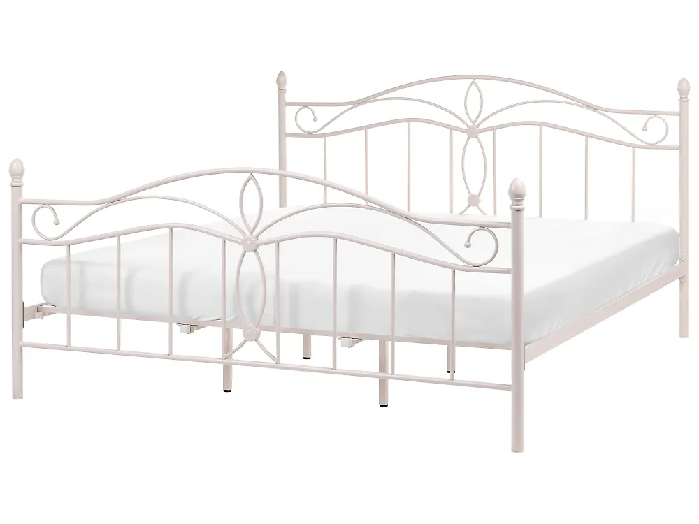 Bett mit Lattenrost Metall ANTLIA 180 x 200 cm Hellbeige