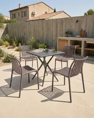 Gartenstuhl 4er Set ARICCIA Braun_1051432