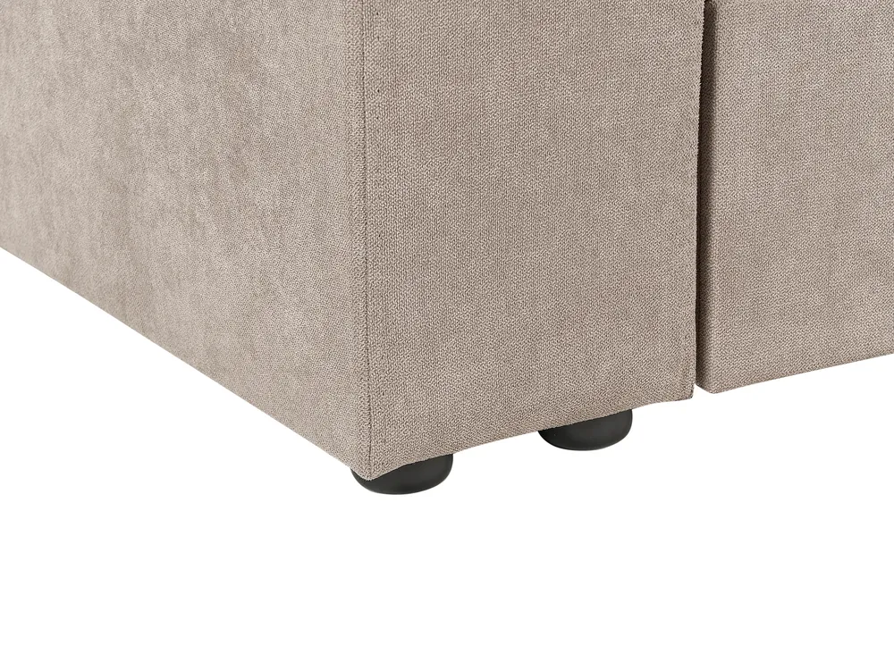 Sofa Bed 3 Seater FALSTER with Storage Fabric Light Brown_935857
