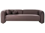 Sofa Set 4-Sitzer LEIREN Samtstoff Dunkelbraun_1028857