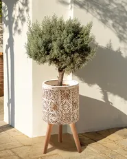 Blumentopf mit Beinen KARISTOS 36 cm Cremeweiß_982171