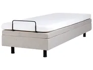 Verstellbares Bett ohne Kopfteil Stoff DUKE 90 x 200 cm Beige_958315
