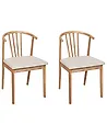 Esszimmerstuhl 2er Set CRAIG Holz Hellbraun / Beige