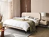 Bett mit Lattenrost Bouclé FLAYAT 180 x 200 cm Hellbeige