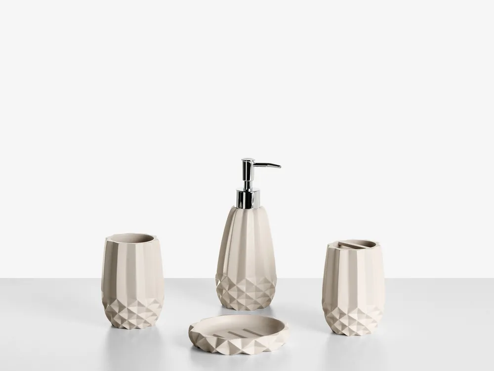 5-Piece Bathroom Accessories Set SAMIRIA Beige_1071889