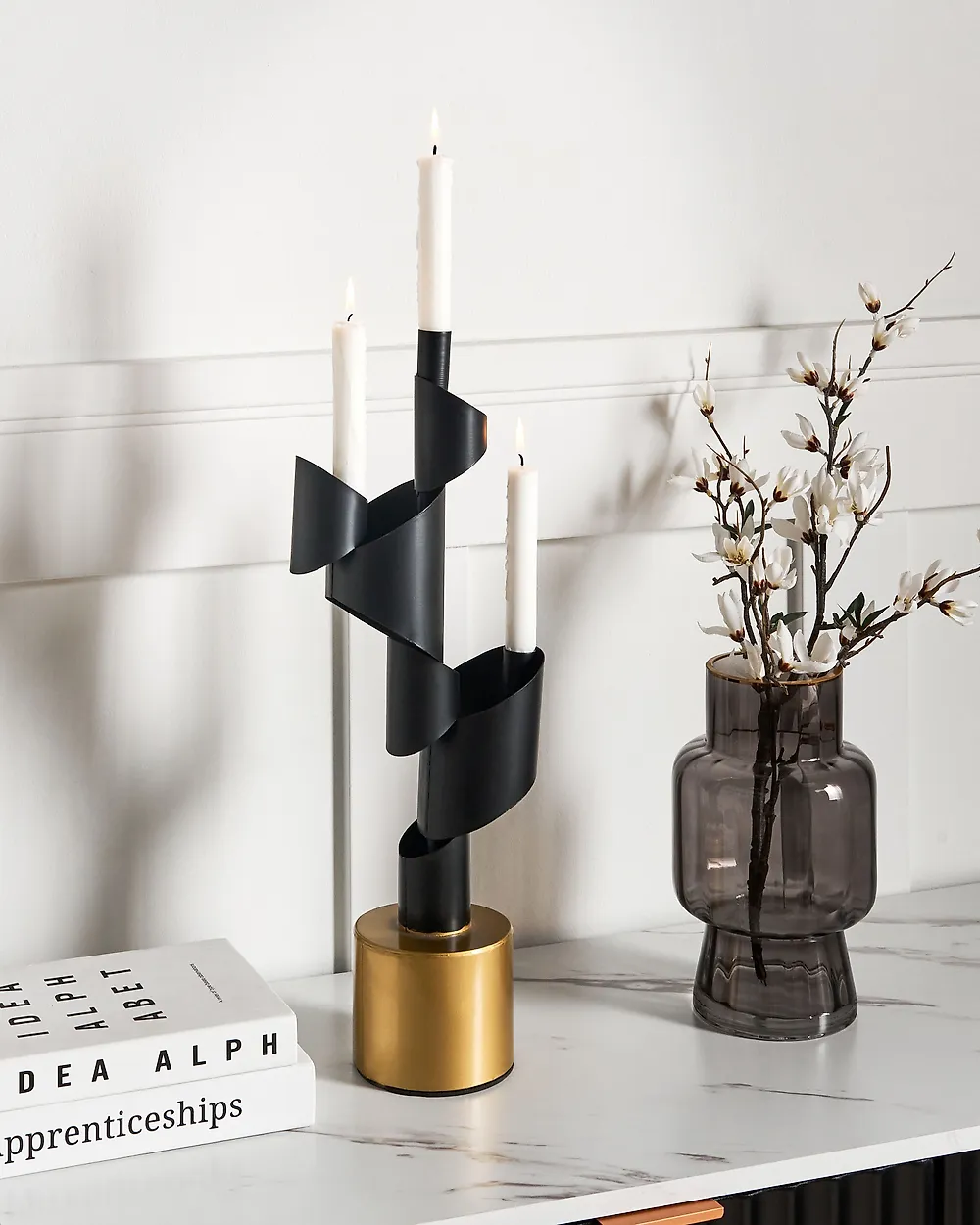 Kerzenständer AMILLY 51 cm Metall Schwarz_1184071