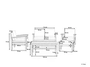Lounge Set mit Tisch und Ottomane 4-Sitzer MANILA Akazienholz Hellbraun_706442