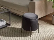 Pouf mit Stauraum WENONA Samtstoff Schwarz_1026319
