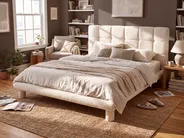 Bed Boucle CRESSAT 160 x 200 cm (EU King Size) Off-White_1150974