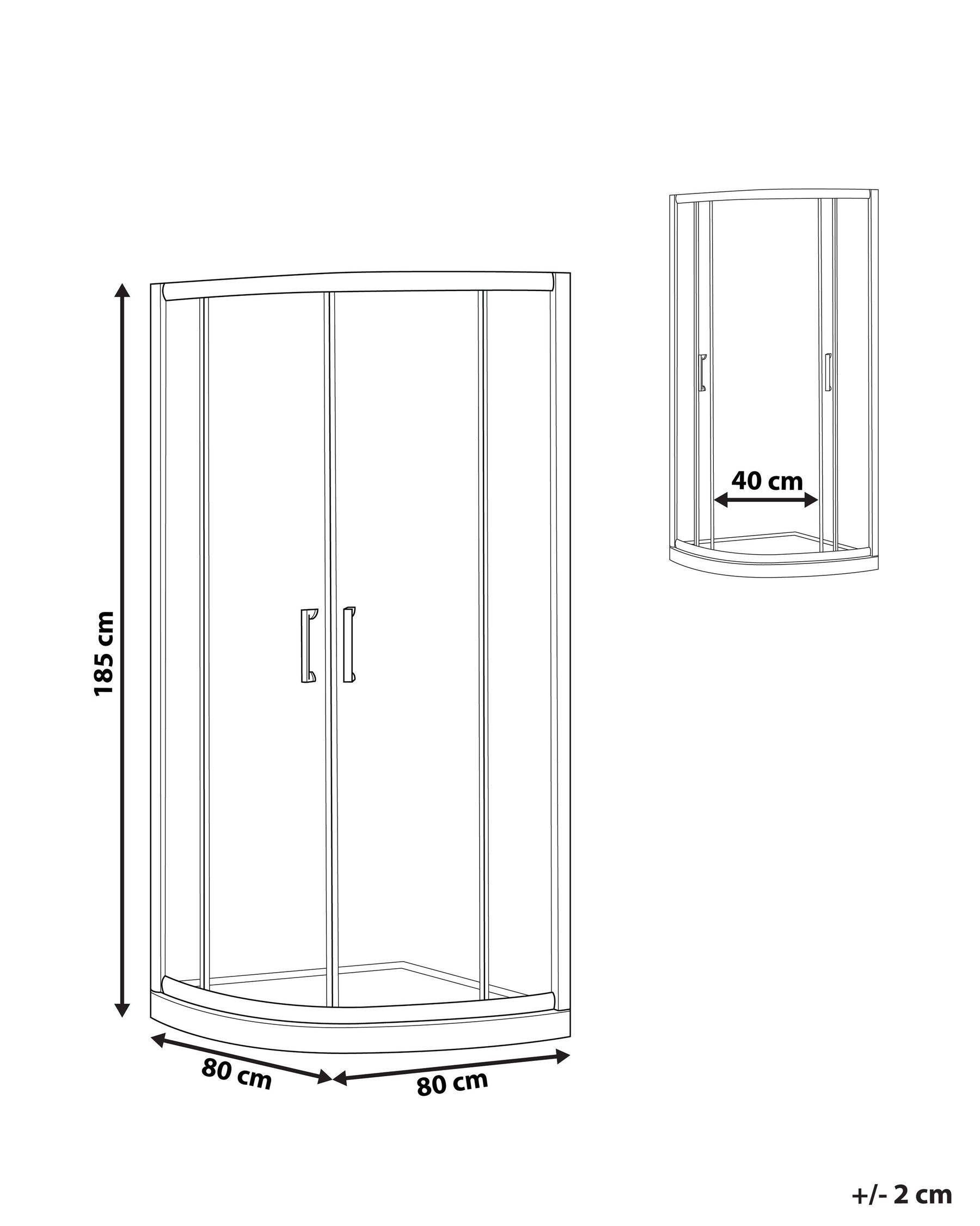 Shower Enclosure JUKATAN II 800 x 800 x 1850 mm Silver_787997
