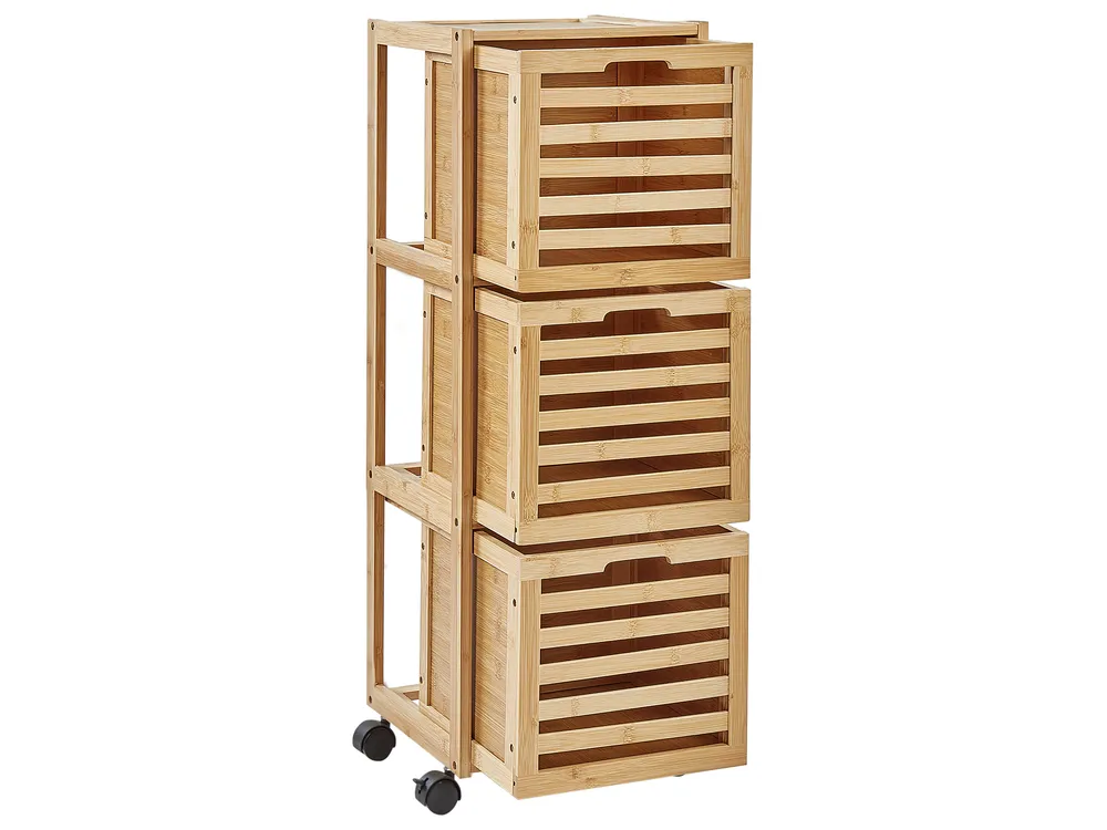 Bathroom Cabinet SHAWNEE Bamboo Wood 32 cm Light Brown_926679