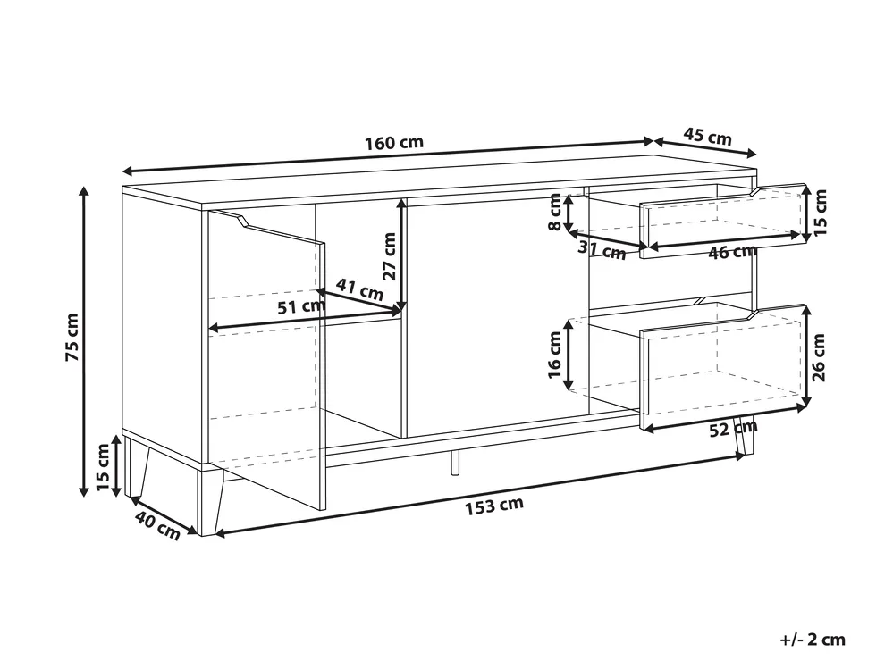 Sideboard mit 2 Türen MONCTON Hellbraun_1023747