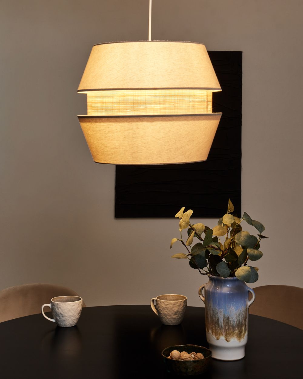 Hanglamp ATOYAC Kunstlinnen Beige