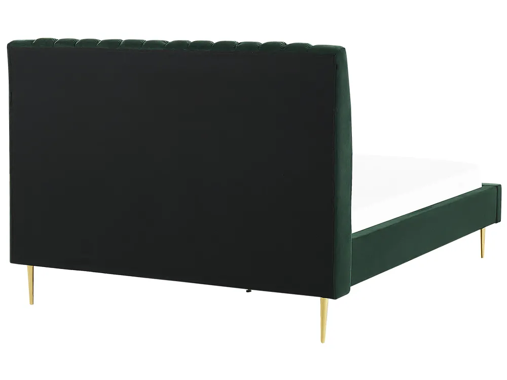 Bett mit Lattenrost Samtstoff MARVILLE 160 x 200 cm Smaragdgrün_836025