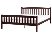 Bed Pine Wood GIVERNY 160 x 200 cm (EU King Size) Dark Brown_979209
